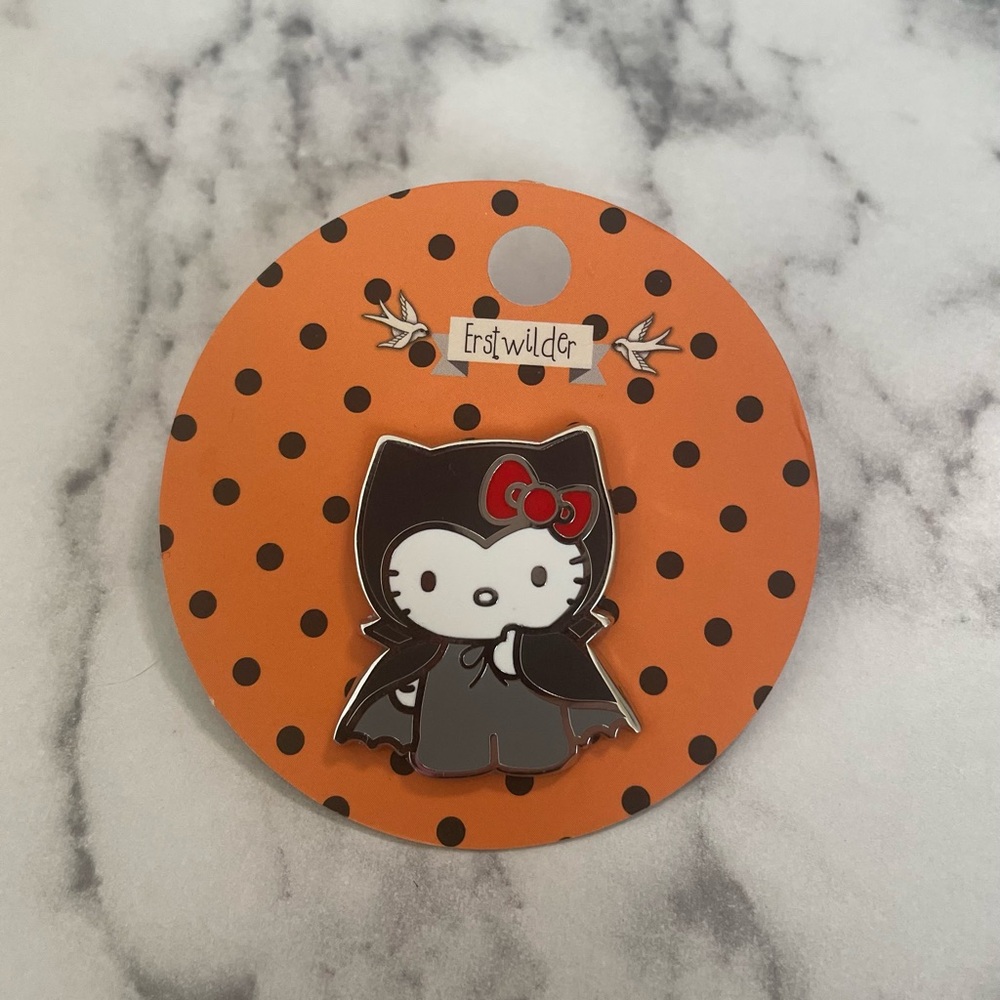 Erstwilder x Hello Kitty Halloween Black and Red Button